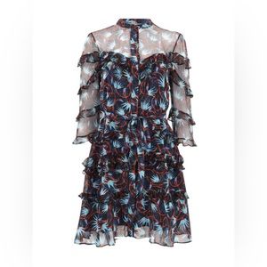 Saloni Tasha abstract-print silk mini dress